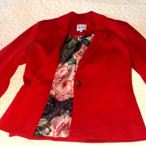 Red Blazer by Jules & Leopold. Size small. NWOT